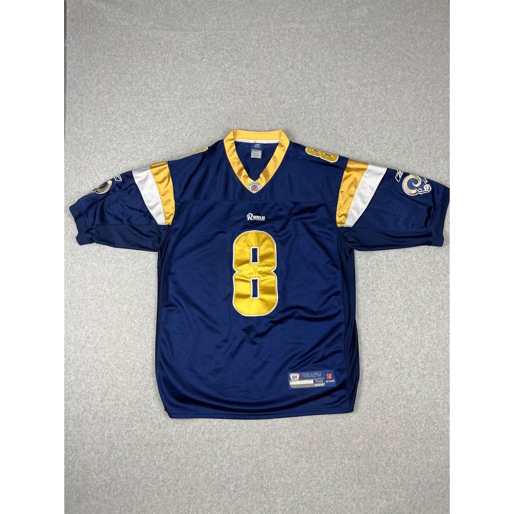 Vintage St Louis Rams Jersey XL 52 Blue Sam Bradford 8 Reebok On Field NFL